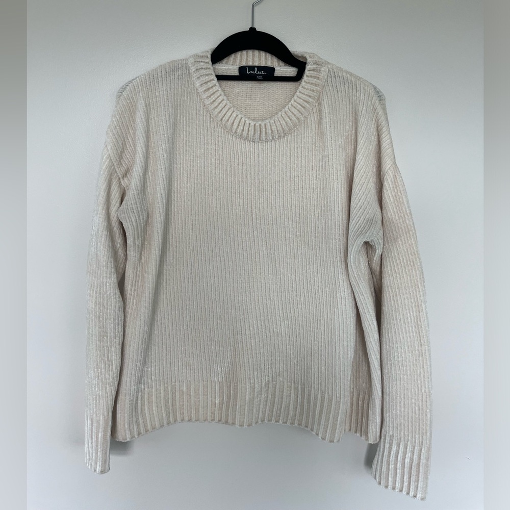 Lulus Cream Chenille Sweater